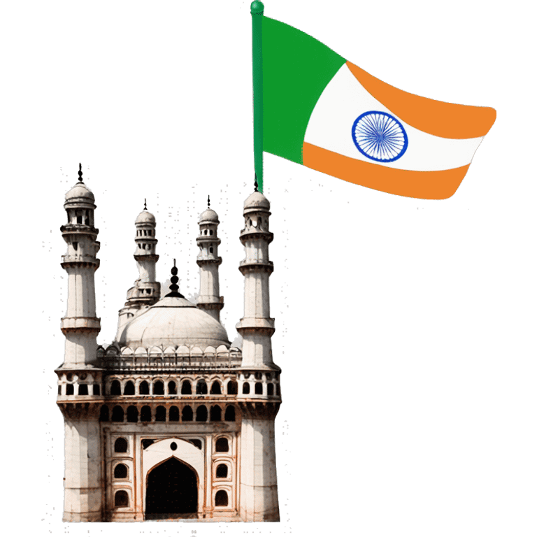 Charminar and indian flag emoji