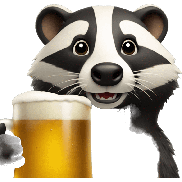 badger drinking beer emoji