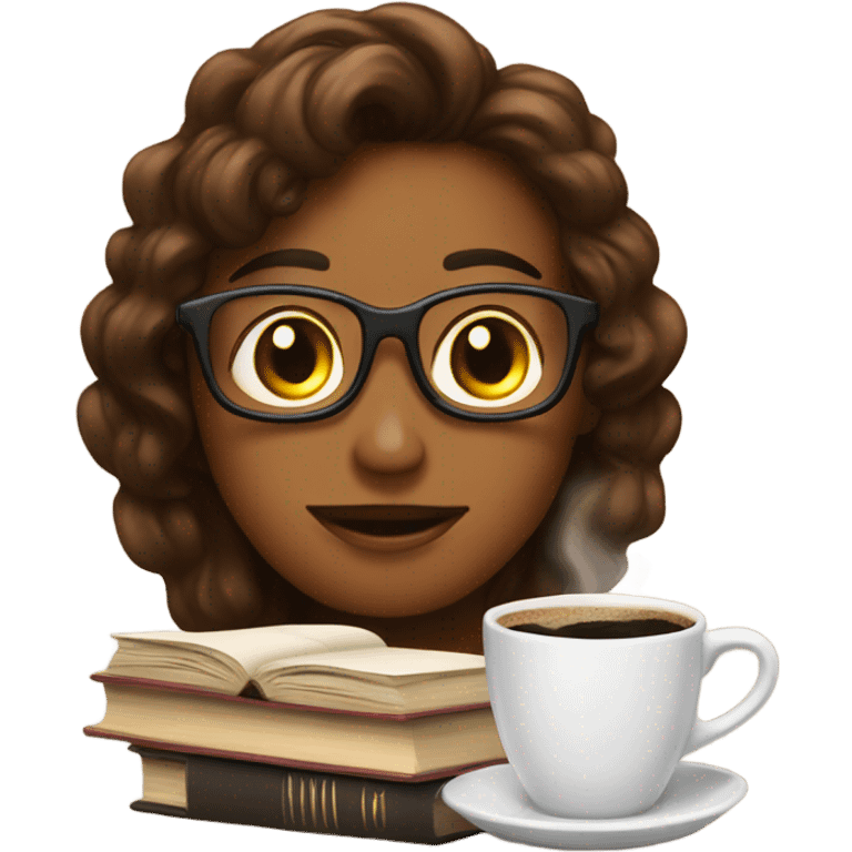 Coffee and books vibe emoji