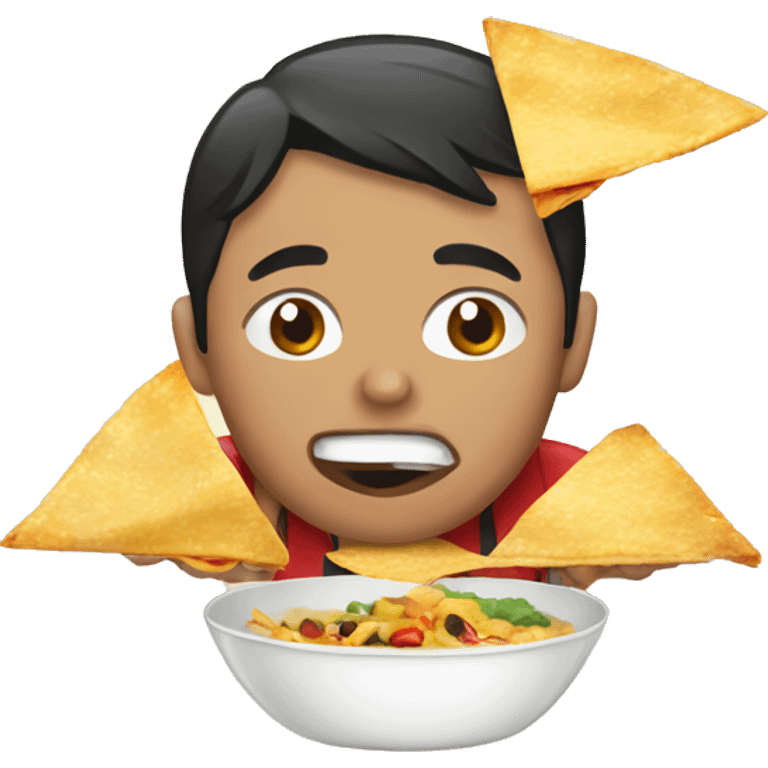 Asian eating nachos emoji