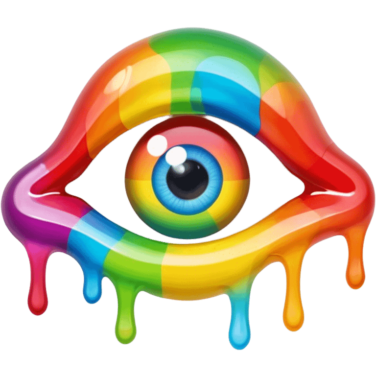 melted rainbow gummy eye emoji