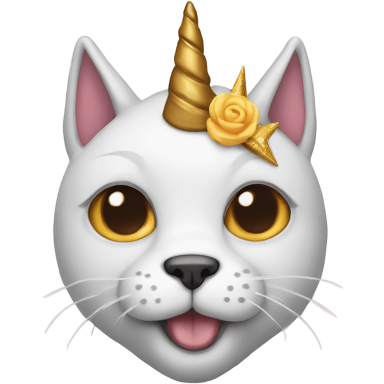 Cat with dog ears and a unicorn horn emoji