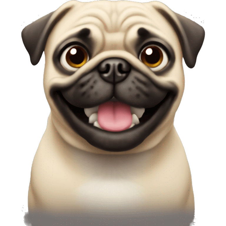 Pug smiling emoji