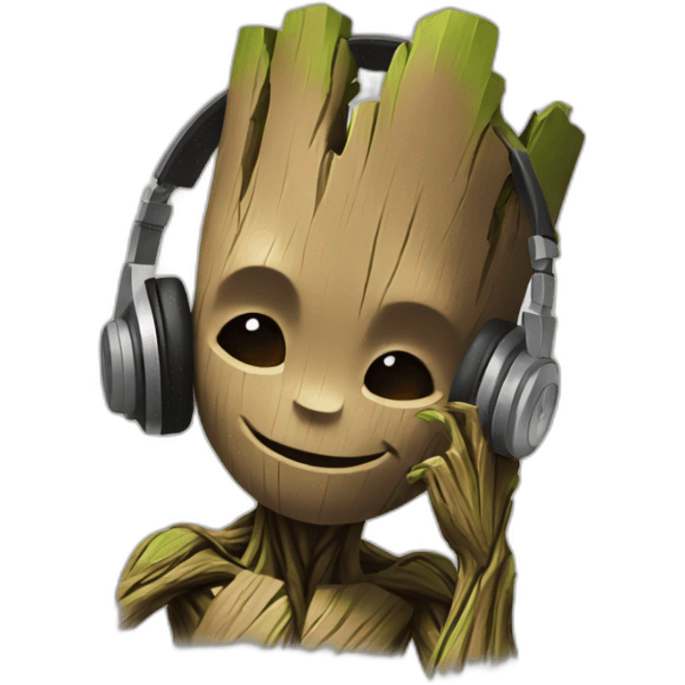 Groot listening to music emoji