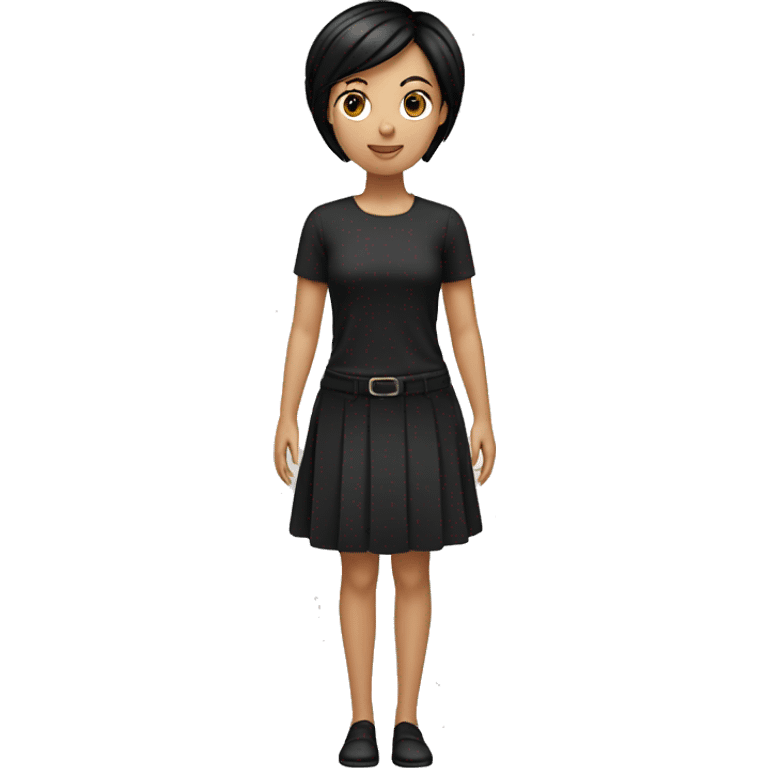 European girl with black short hair 40 age emoji