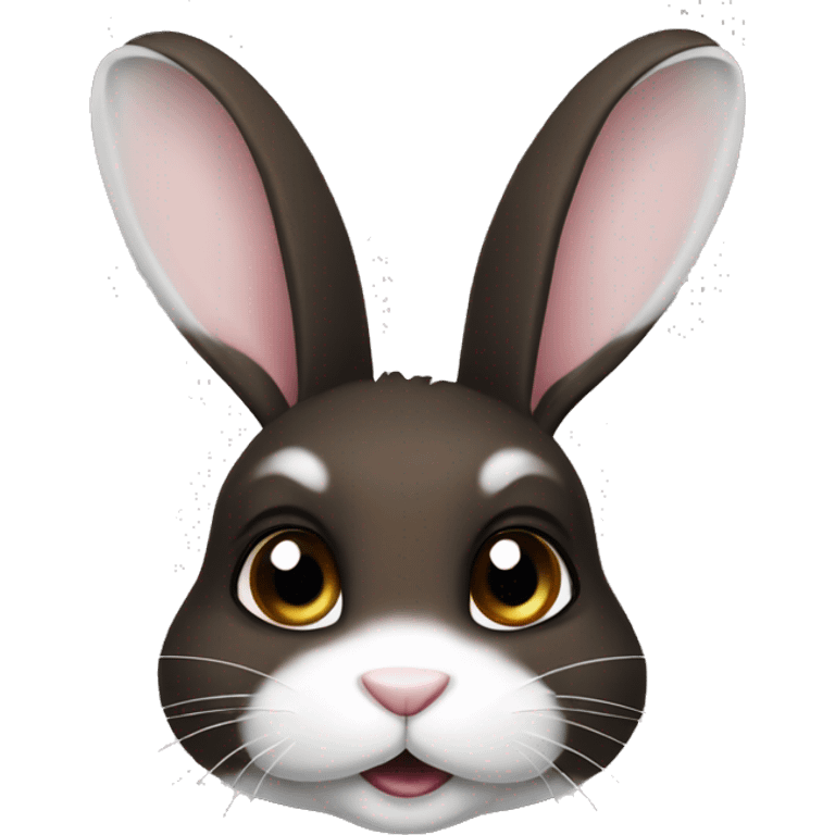 Bunny black brown white emoji