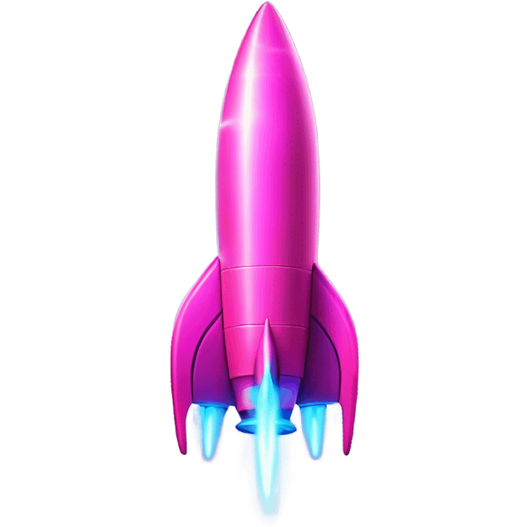 pink neon rocket emoji