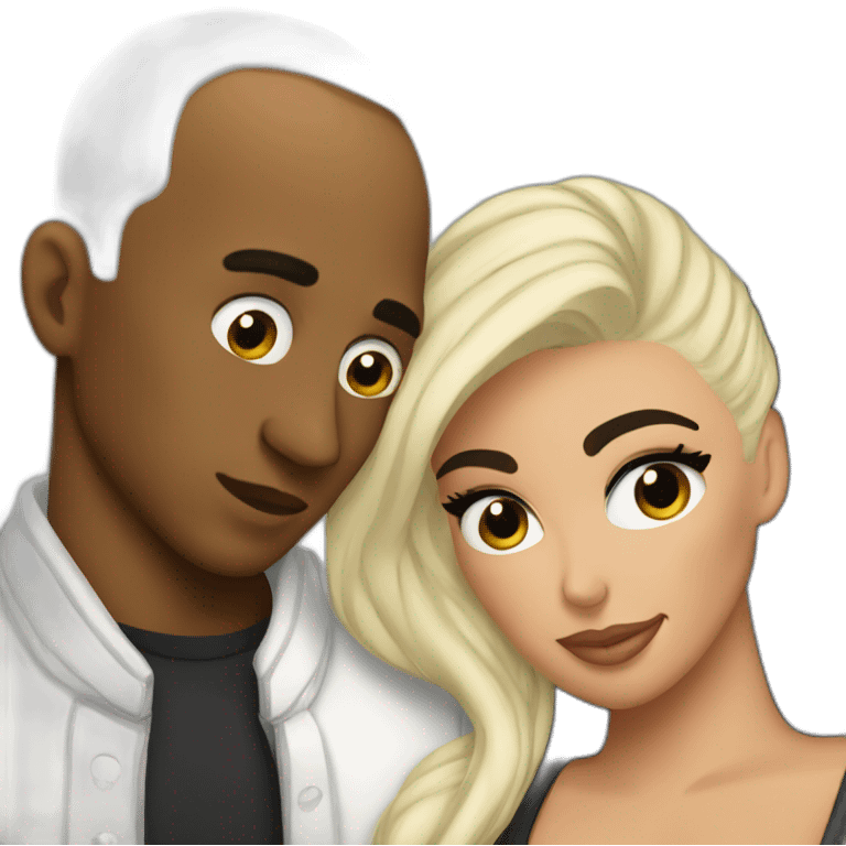 Kant West hugging kim kardashian emoji