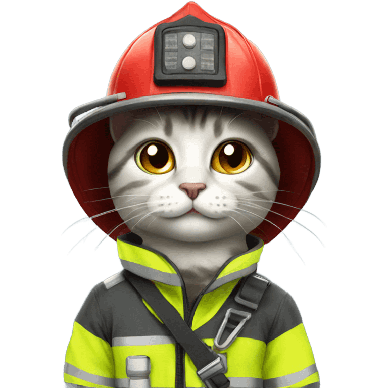 Cat wearing firefighting gear emoji