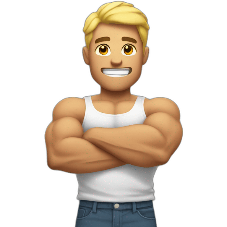 Muscle guy showing his arm emoji