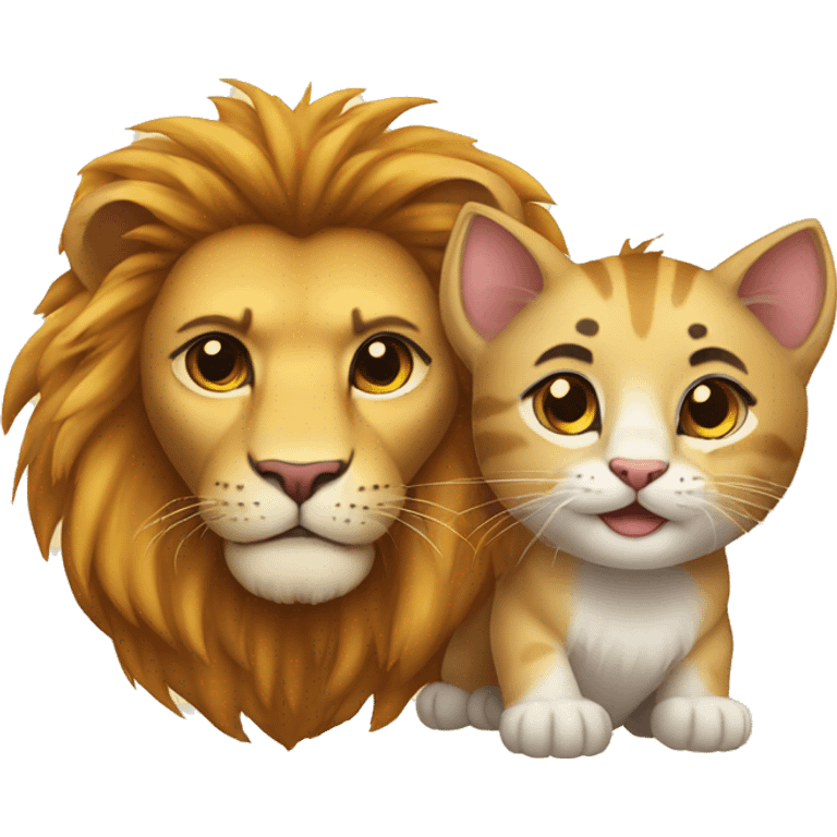 kitten and lion emoji