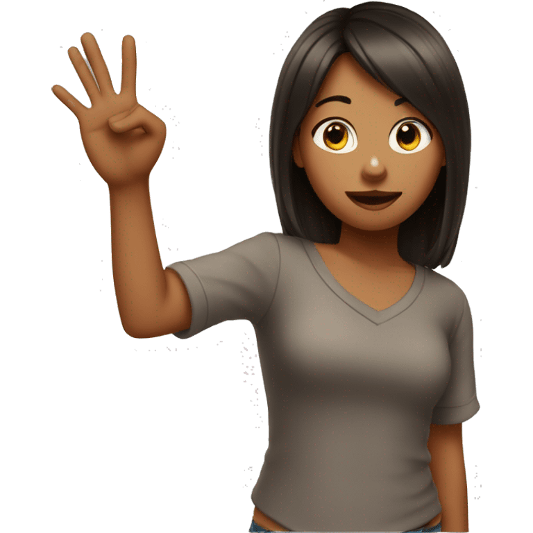 a sassy girl with hand gesture emoji