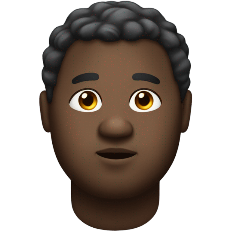 black man very fat with one hair emoji