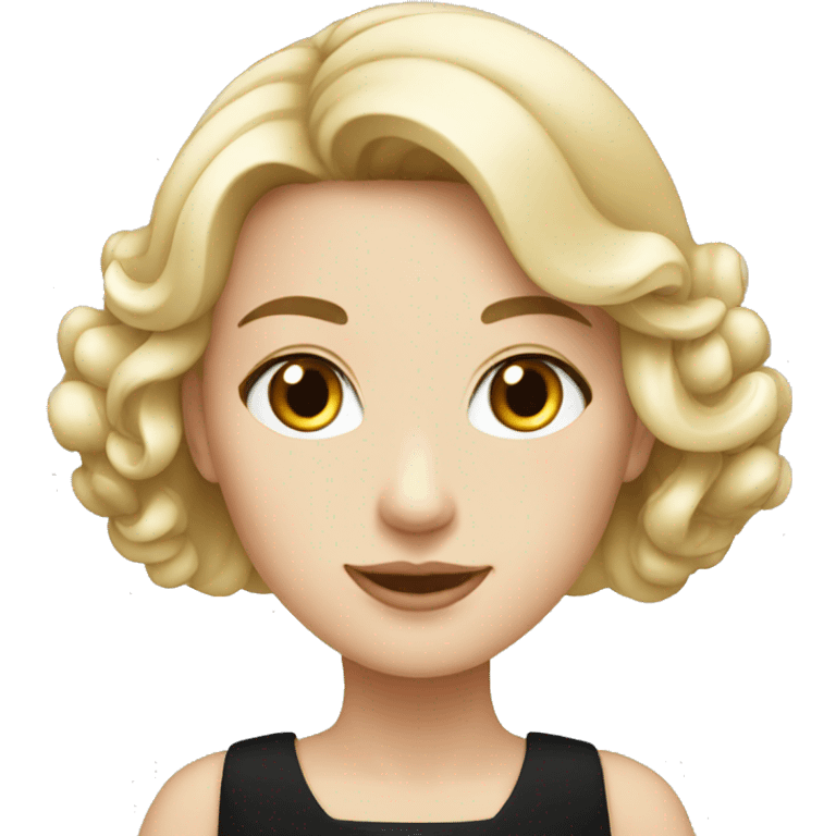 elegant white girl in black dress emoji