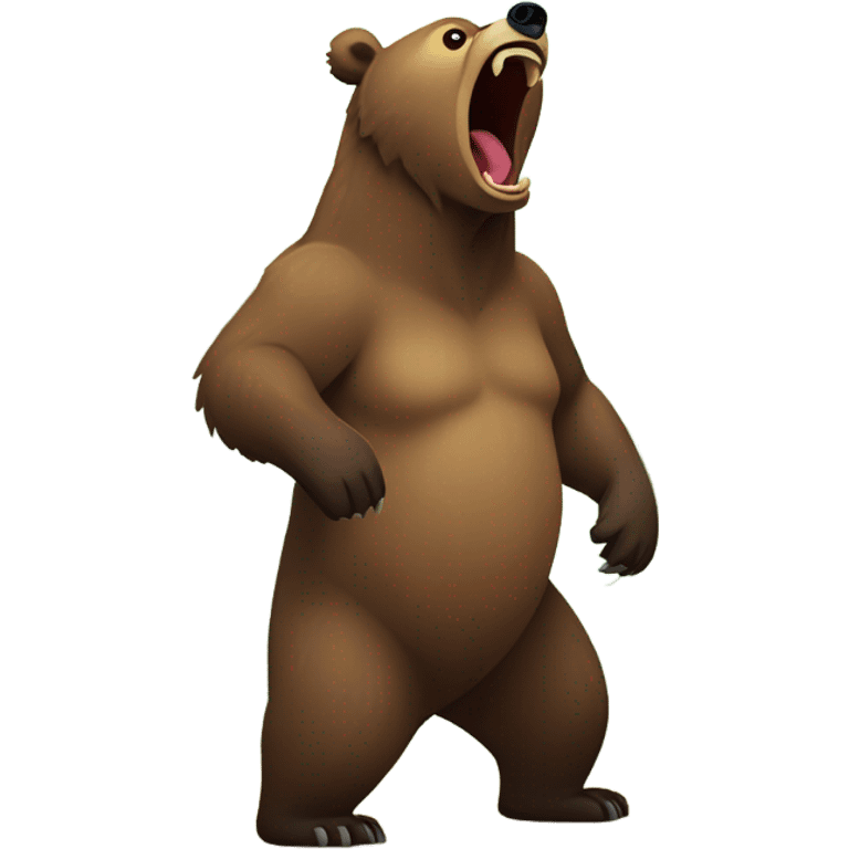 Grizzly bear yelling into the woods emoji