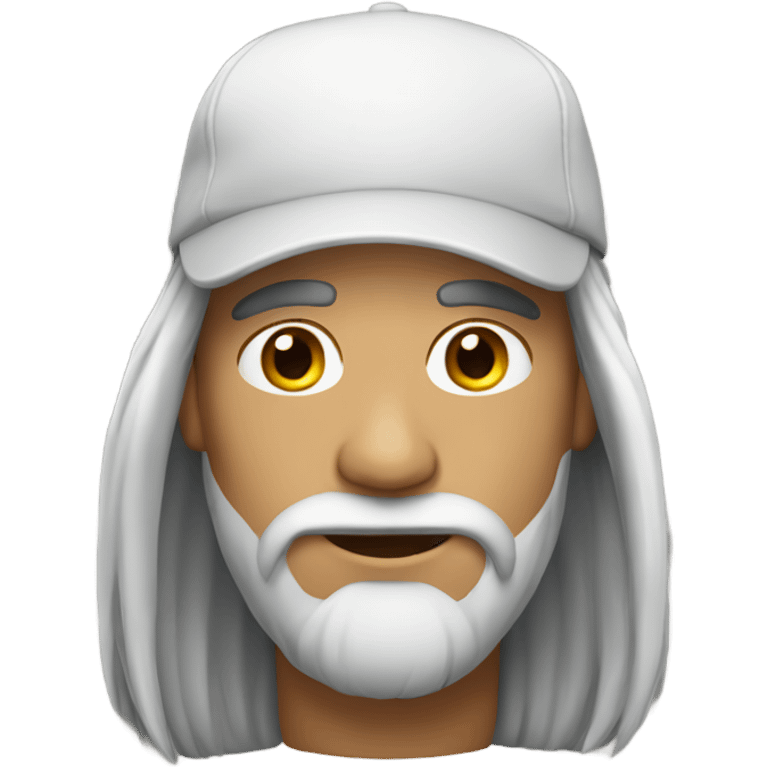 man long hair with cap emoji