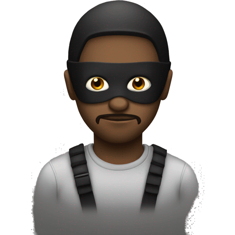 black and white robber emoji emoji