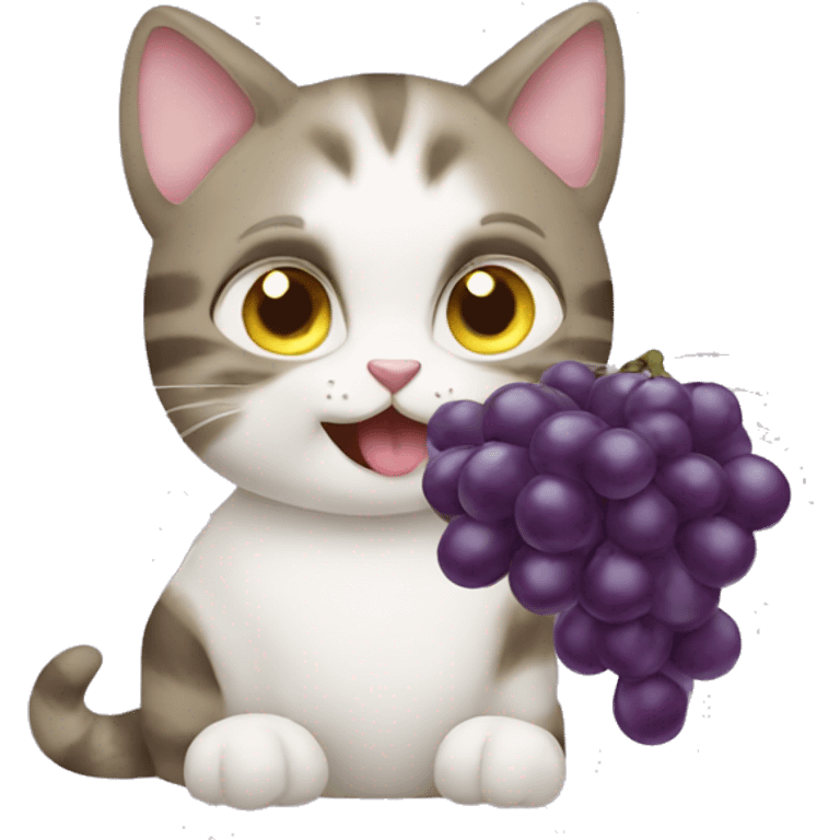 cat eat grape emoji