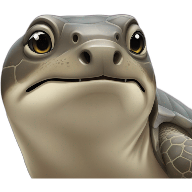 Tortue avec une loutre dessus emoji