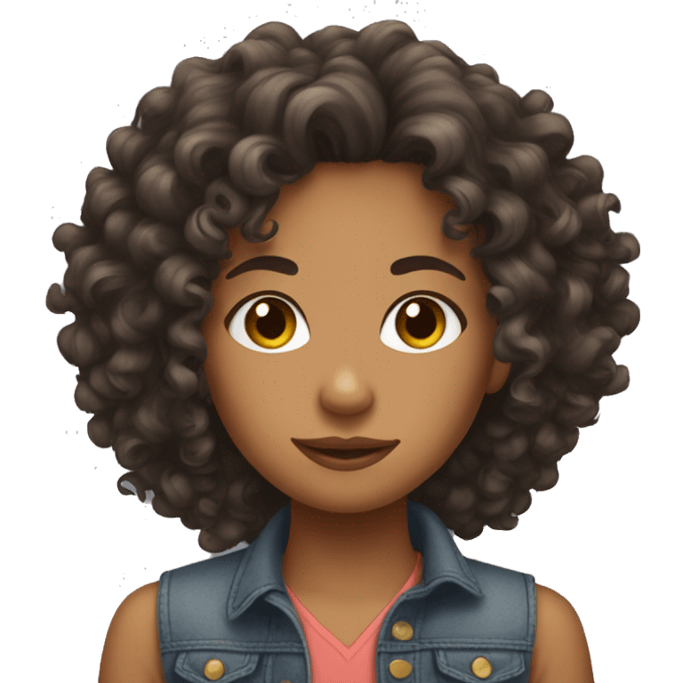 Curly hair mixed girl  emoji