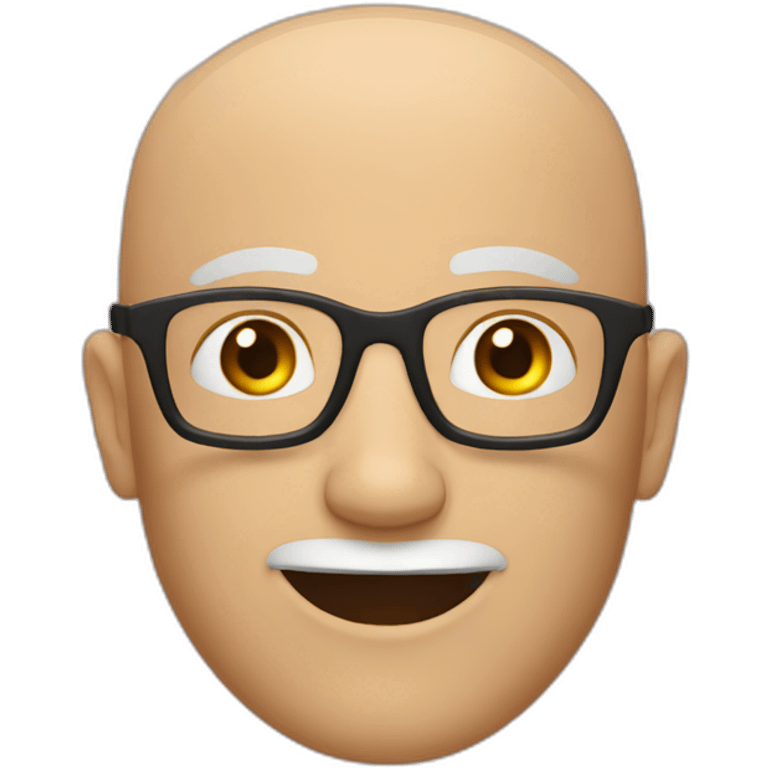 bald white man with glasses with a brown goatee winking emoji