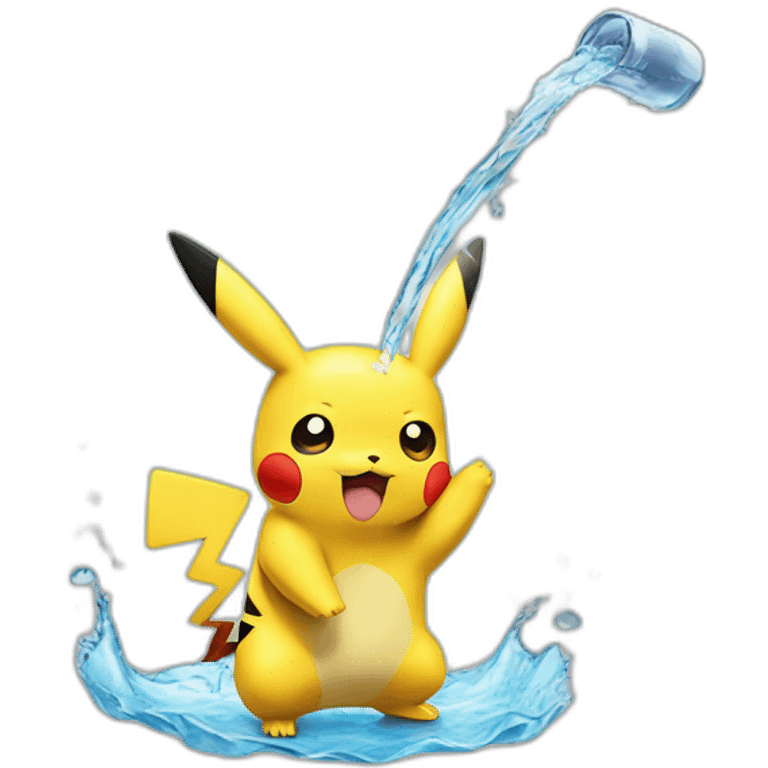 Pikachu tomando agua emoji