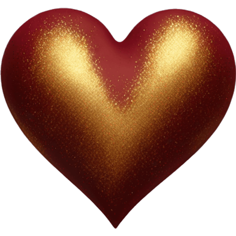 Burgundy red heart with gold dust floating around it.  emoji