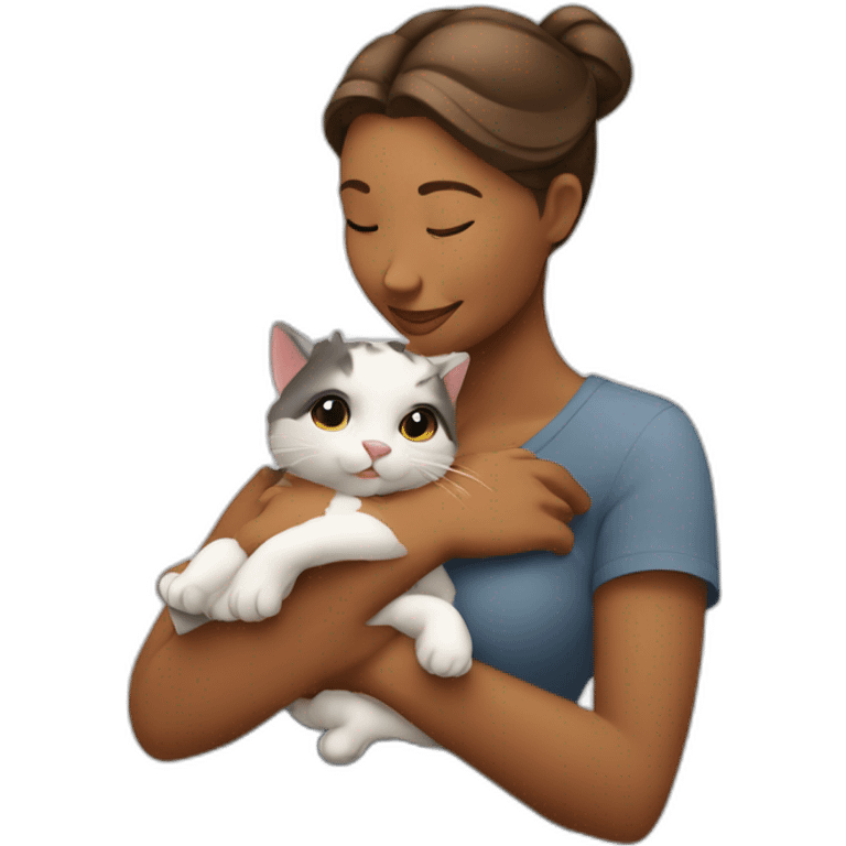 Maman chat avec son chaton emoji