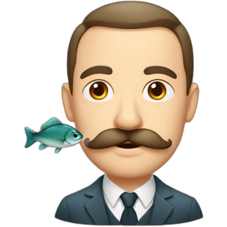 russian moustache husband with fish emoji