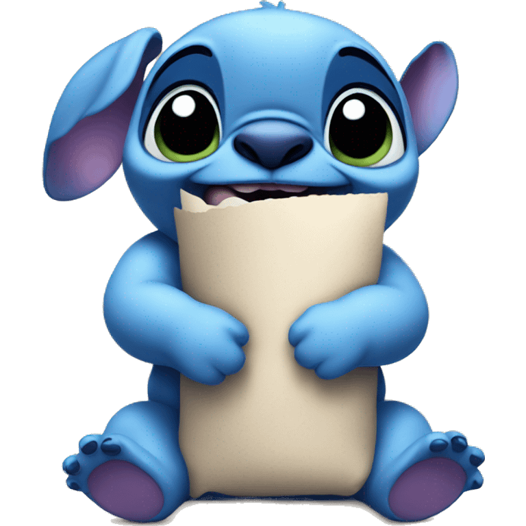 Baby stitch watching a movie emoji