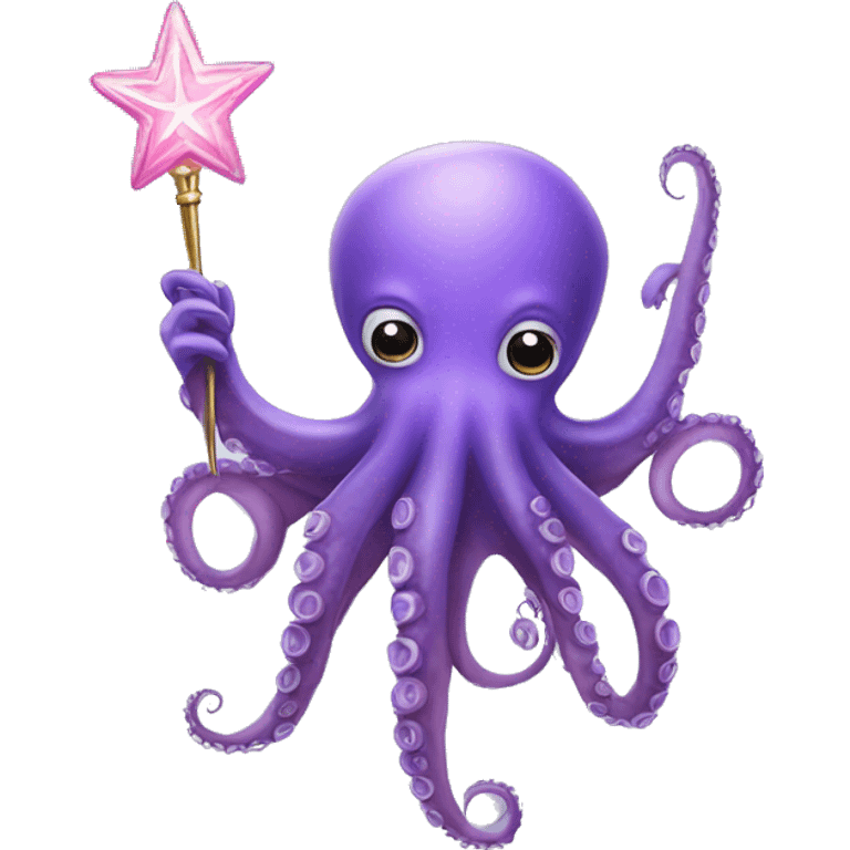 octopus holding fairy wand emoji