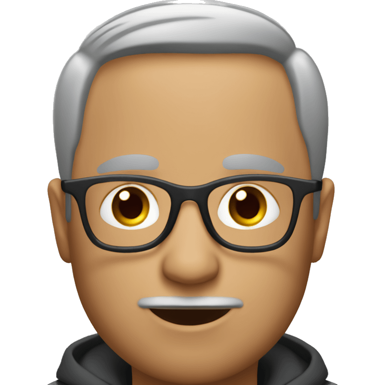 Dark￼ haired Man wearing glasses emoji