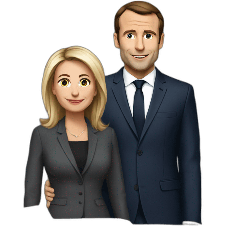 Macron avec sa femme Brigitte emoji