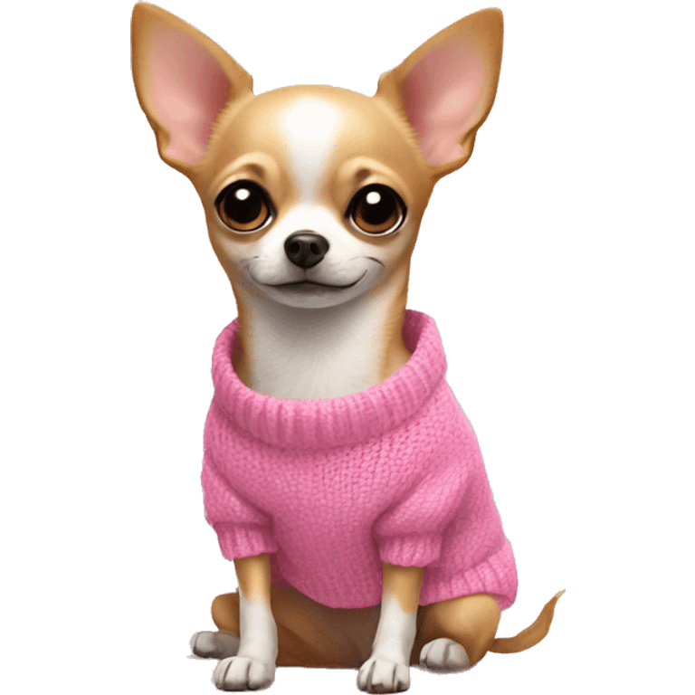 chihuahua with a pink sweater  emoji