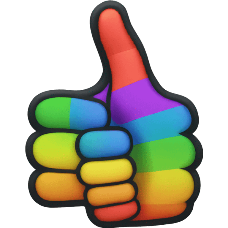 Rainbow color thumbs up emoji