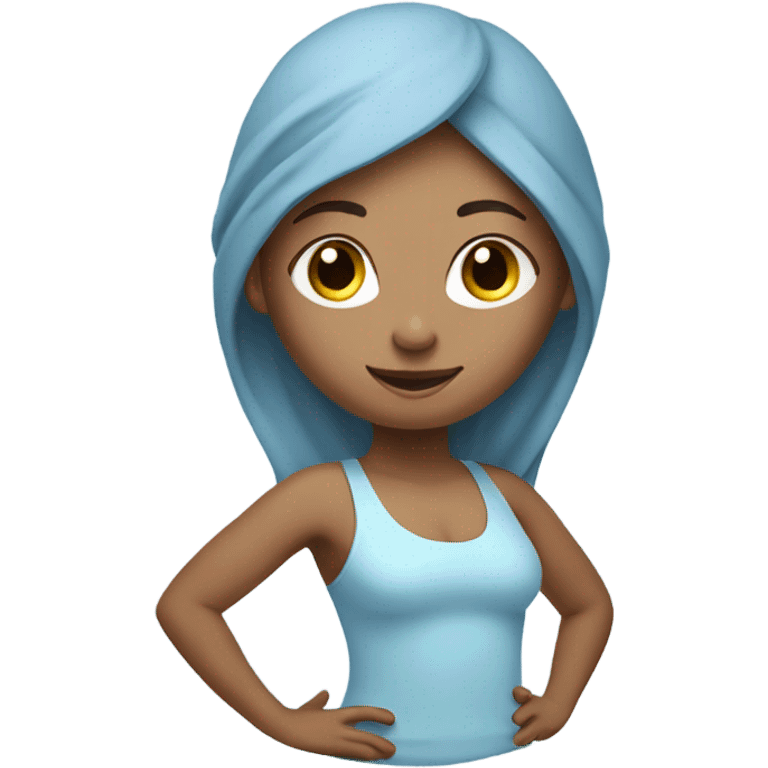 yoga girl in light blue outfit  emoji