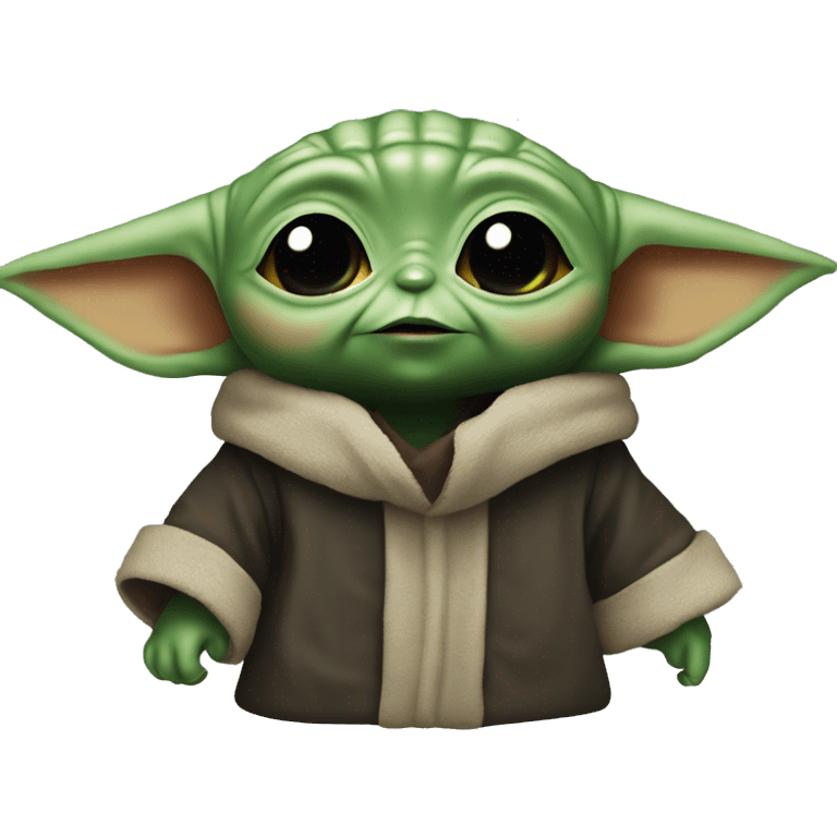 Baby yoda with dark glass emoji