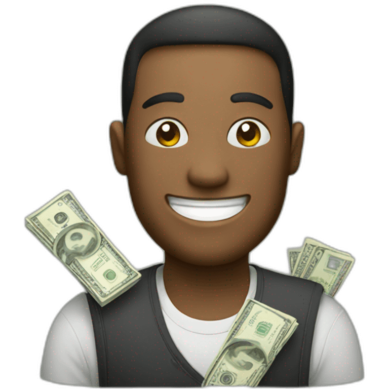 Happy person with money emoji