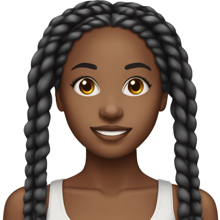 Pretty Black girl with box braids emoji