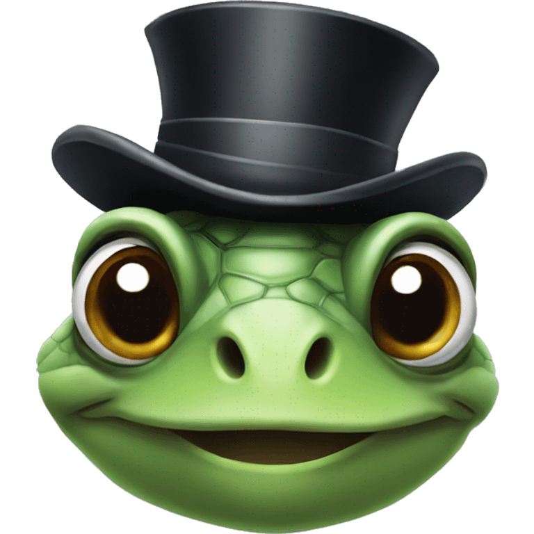 Turtle with a top hat  emoji