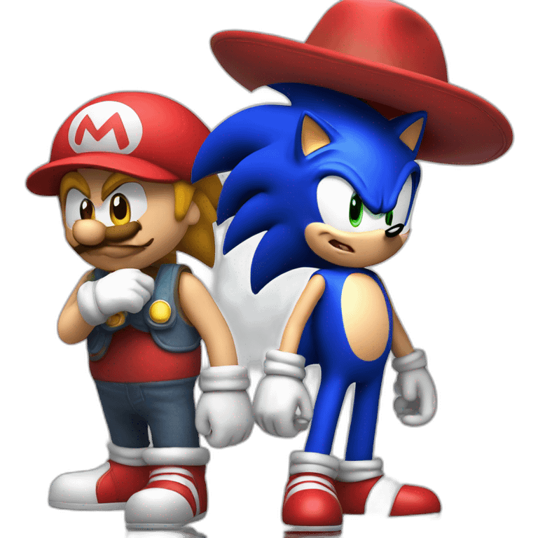 sonic and mario at cinema emoji