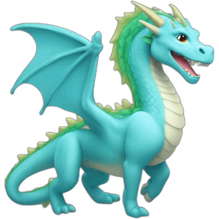 Dragon sur une licorne emoji