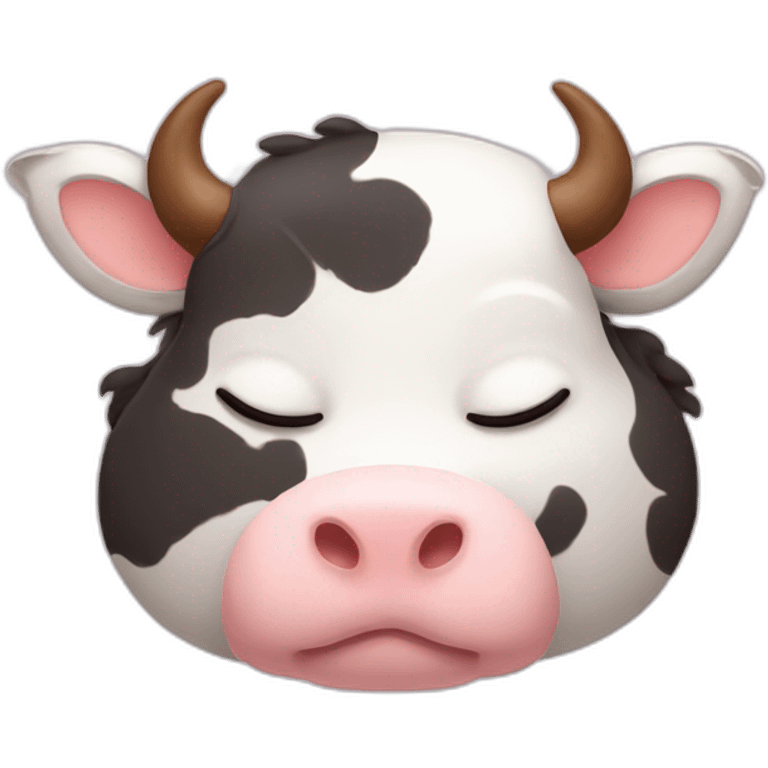 sleeping cow with cat ears emoji