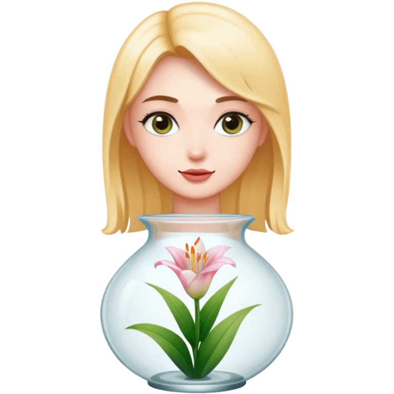 Lily in glass vase emoji