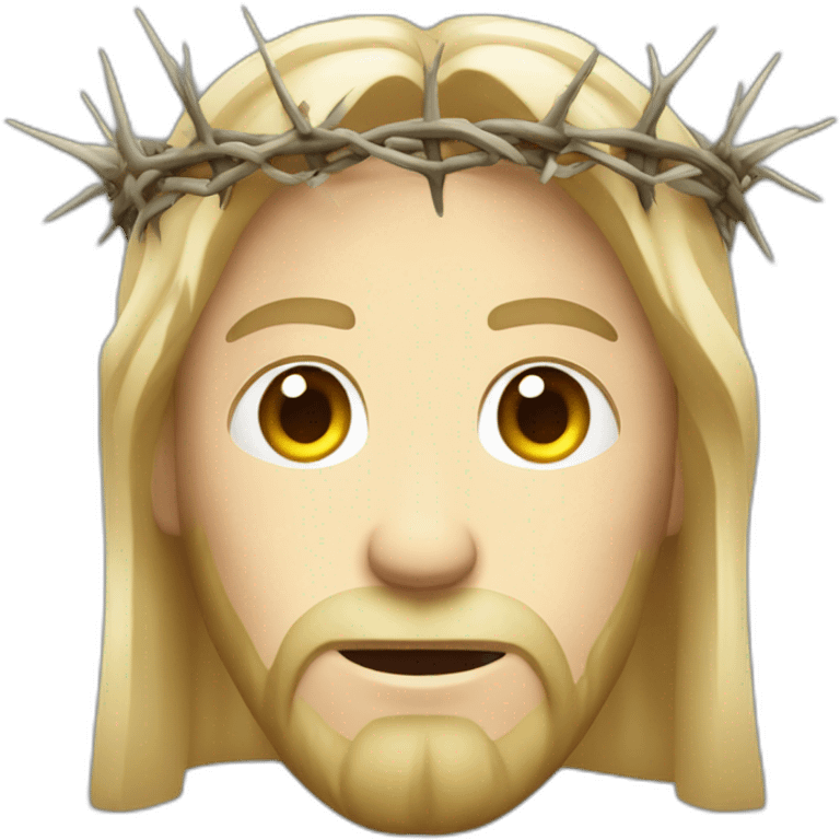 blond white jesus christ with crown of thorns emoji