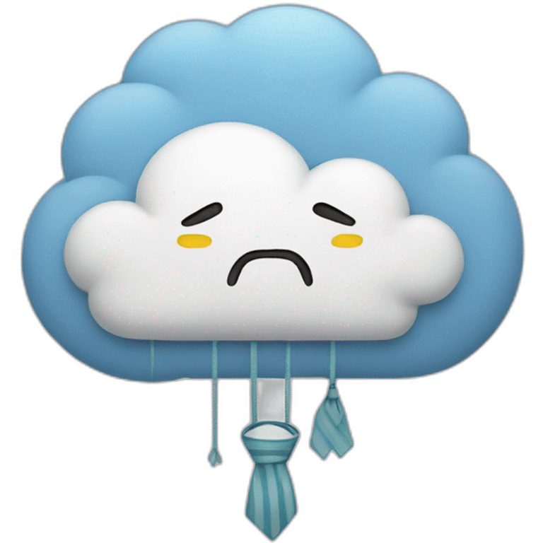 cloud whit face and a tie emoji