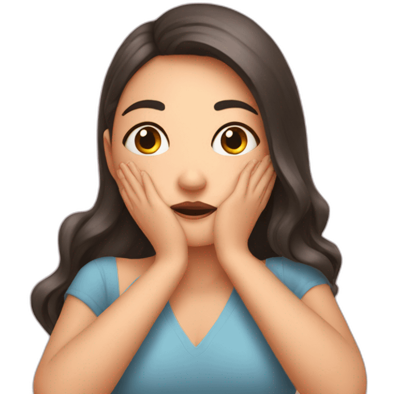 a girl getting a cheeks squeezed emoji