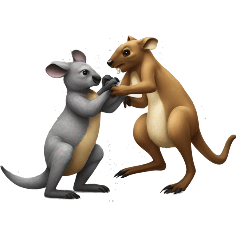 Kangaroo fighting a koala emoji