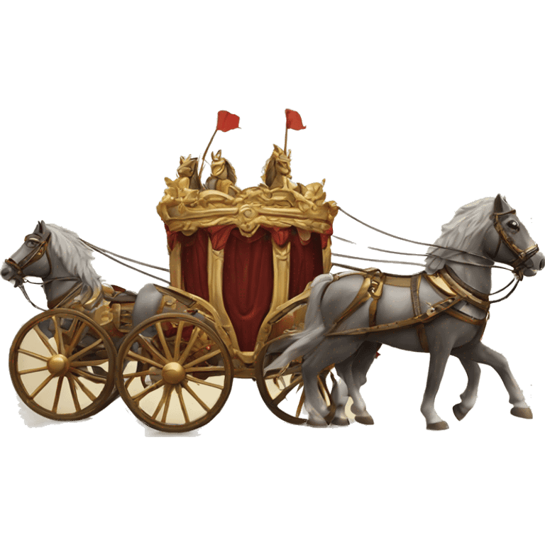 a chariot pulled by four horses emoji