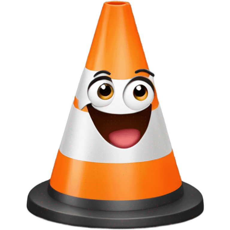 Cute traffic cone emoji